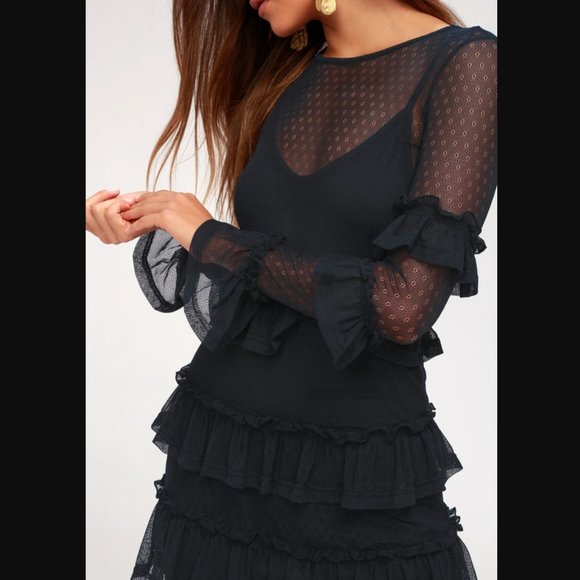 NWT The Fifth Label National Navy Ruffle Dress - Picture 3 of 10